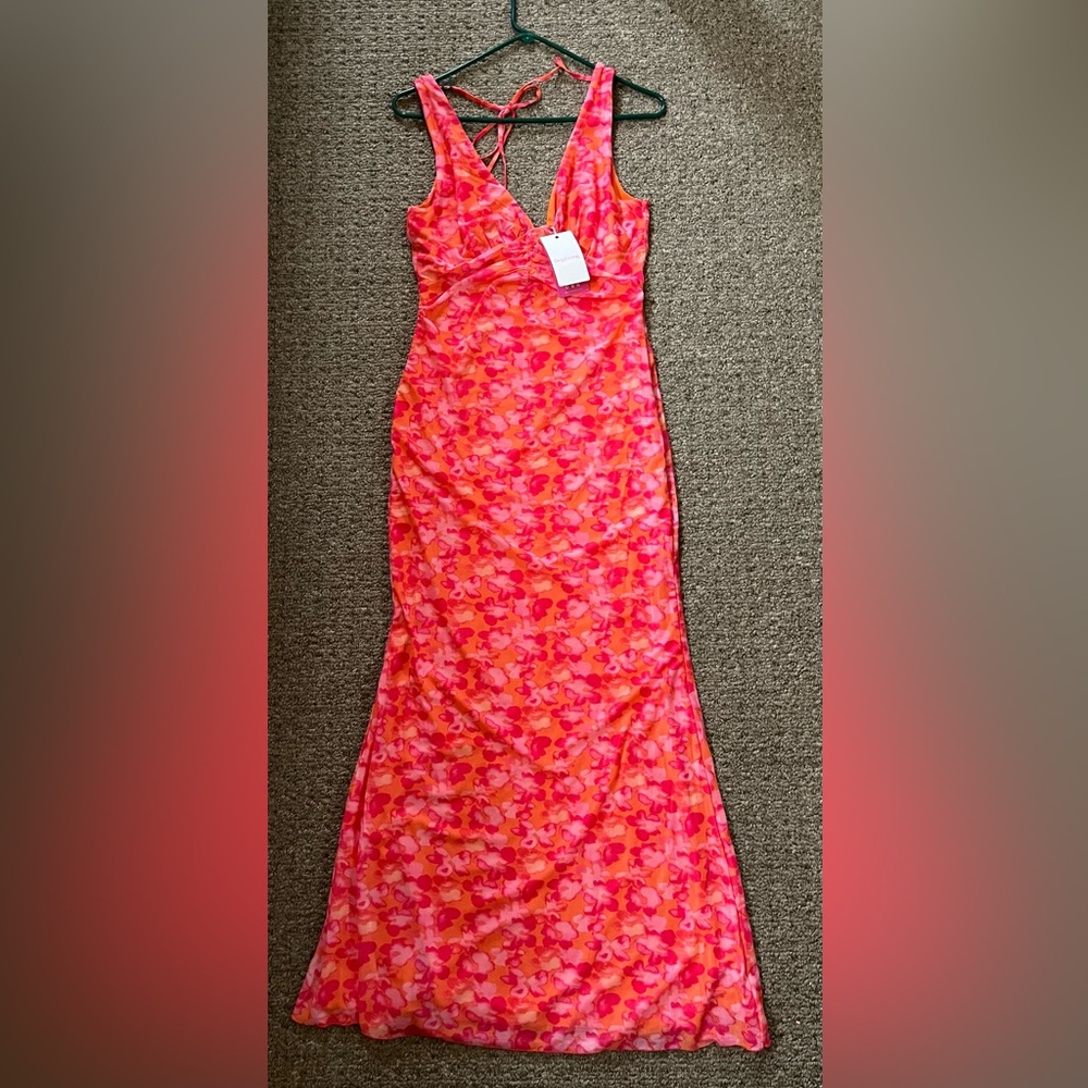 Beginning Boutique Pink Floral Maxi Dress